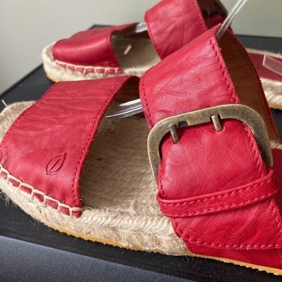 Sergio Tomani | Leather Two Strap Boho Buckle Platform Espadrille Sandals - Picture 4 of 8